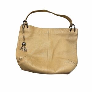 👜 Furla Genuine‎ Leather Shoulder Bag 🤍 Made in Italy Taupe Pebbled Hobo